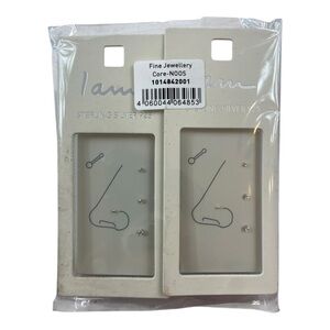 I Am 4 Nose Piercing LOT OF 2 PACKS Rings Studs 925 Sterling Silver CZ New